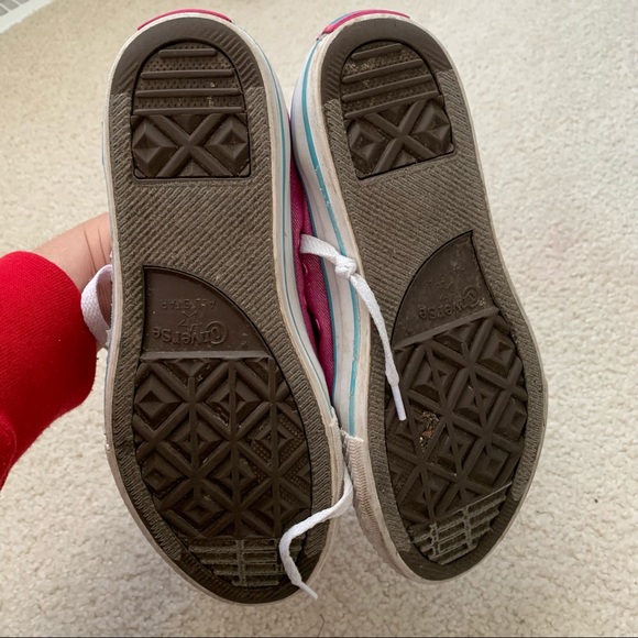 Conversel sparkly glitter girl’s double tongue sneakers size 3 - Picture 6 of 7